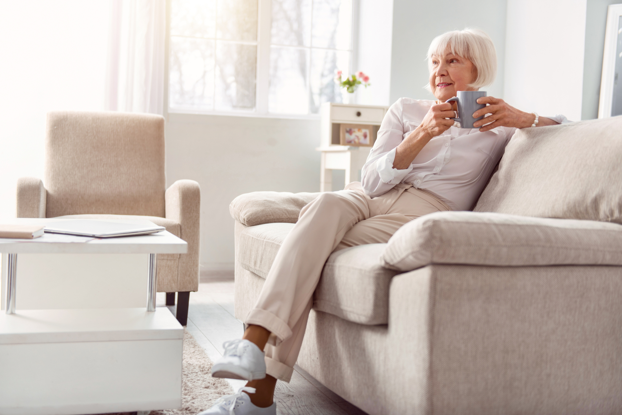 woman in her living room