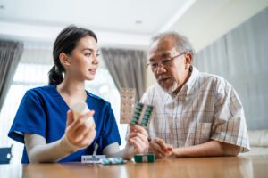 senior taking medication