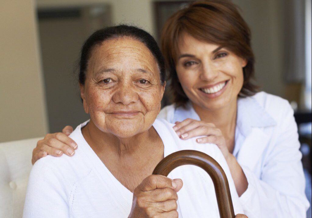 All the support she needs - Cahoon Care Associates Senior woman and her caregiver